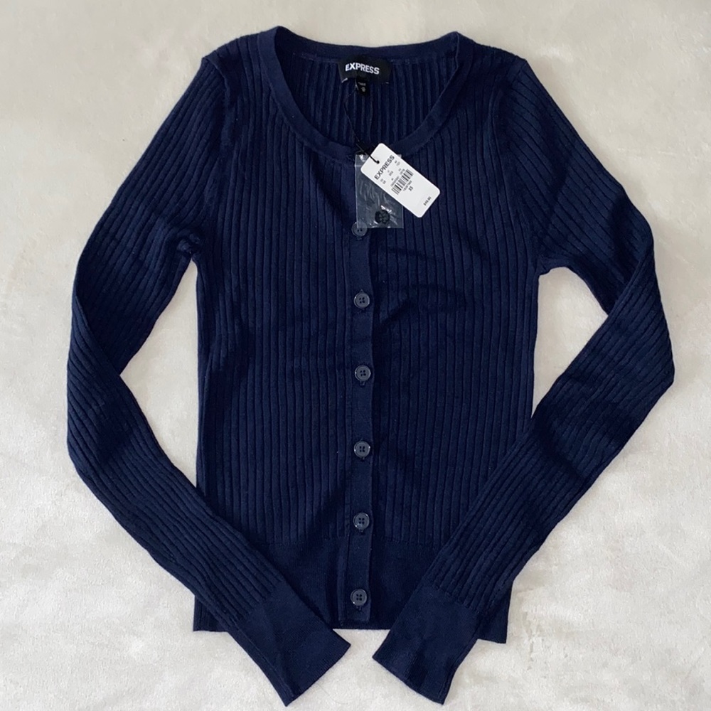 Express Cardigan - Navy Blue - Size XS